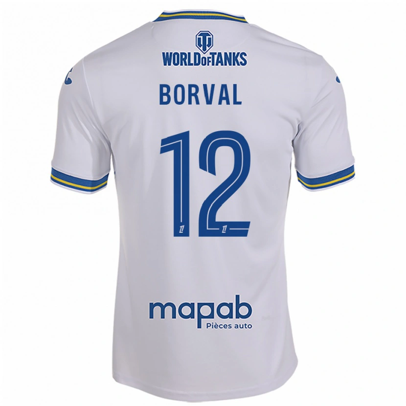 Danxen Børn Cyril Borval #12 Hvid Himmelblå Udebane Spillertrøjer 2025/26 Trøje T-Shirt