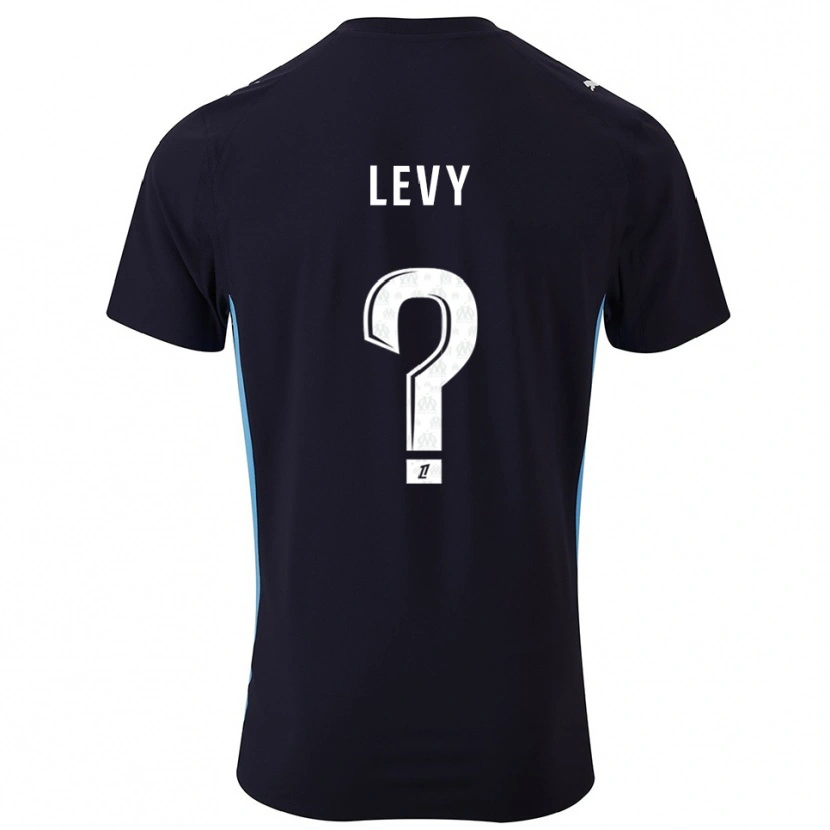 Danxen Børn Bradley Levy #0 Sort Himmelblå Udebane Spillertrøjer 2025/26 Trøje T-Shirt