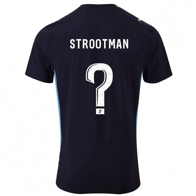 Danxen Børn Kevin Strootman #0 Sort Himmelblå Udebane Spillertrøjer 2025/26 Trøje T-Shirt
