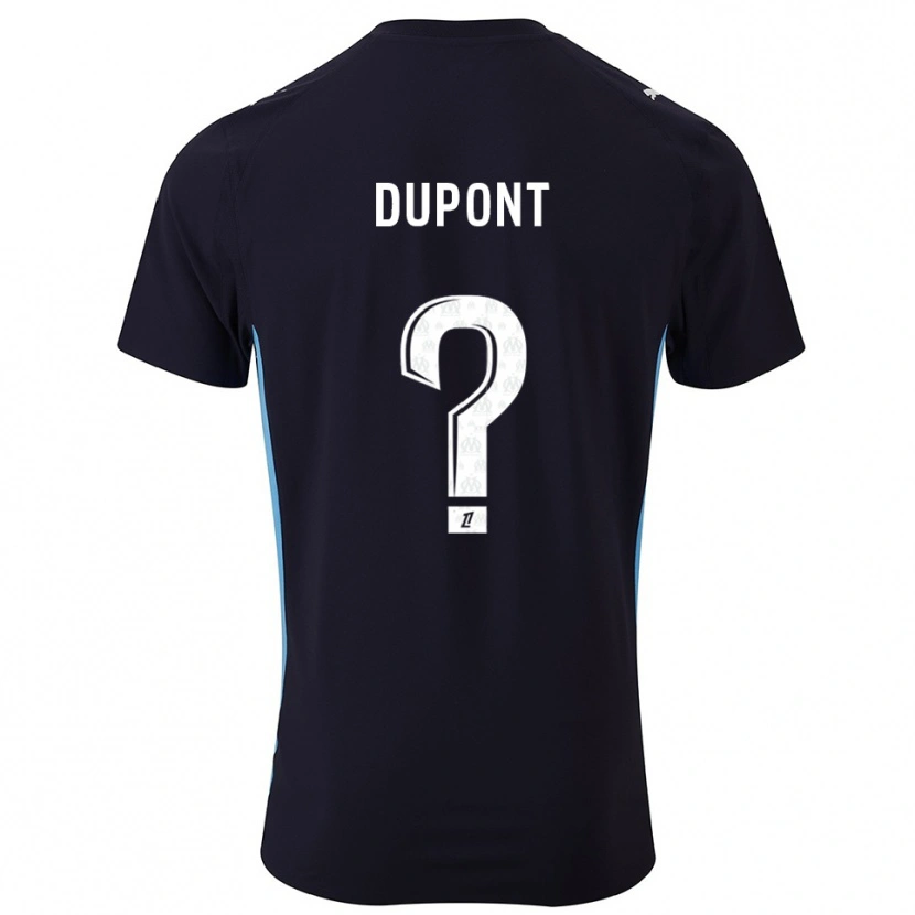 Danxen Børn Hugo Dupont #0 Sort Himmelblå Udebane Spillertrøjer 2025/26 Trøje T-Shirt
