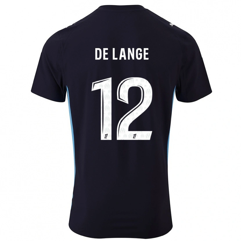 Danxen Børn Jeffrey De Lange #12 Sort Himmelblå Udebane Spillertrøjer 2025/26 Trøje T-Shirt