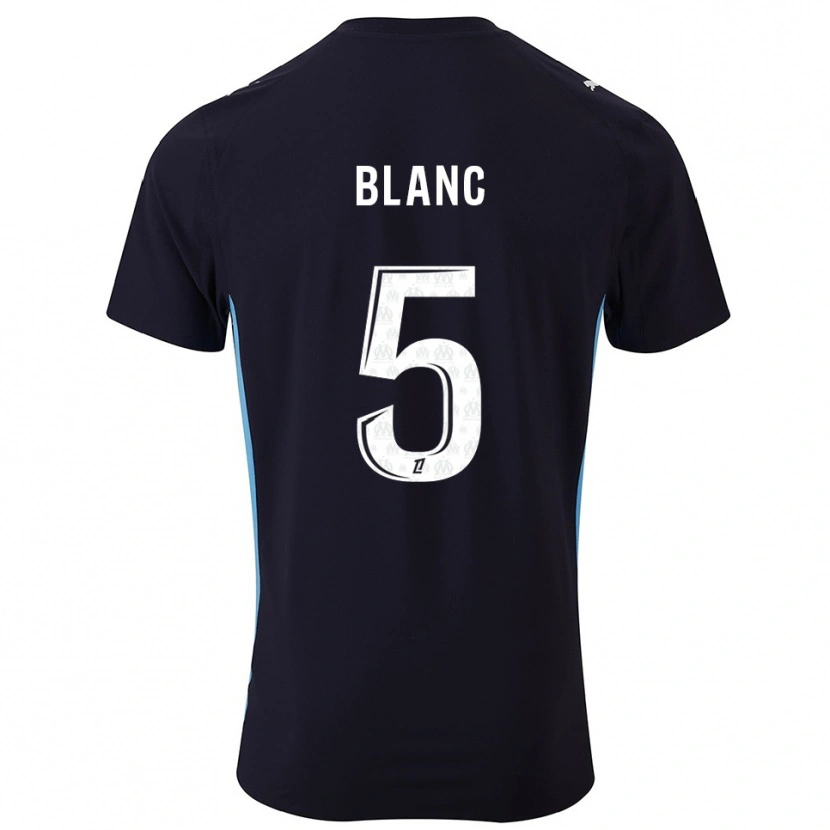 Danxen Børn Amandine Blanc #5 Sort Himmelblå Udebane Spillertrøjer 2025/26 Trøje T-Shirt