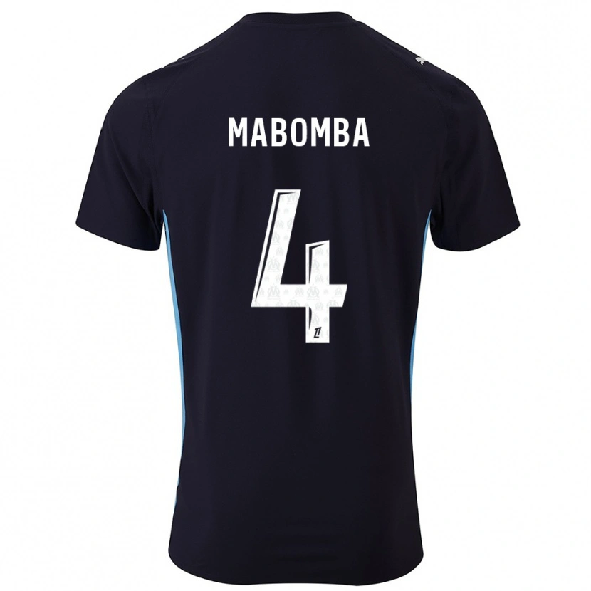Danxen Børn Daniel Mabomba #4 Sort Himmelblå Udebane Spillertrøjer 2025/26 Trøje T-Shirt