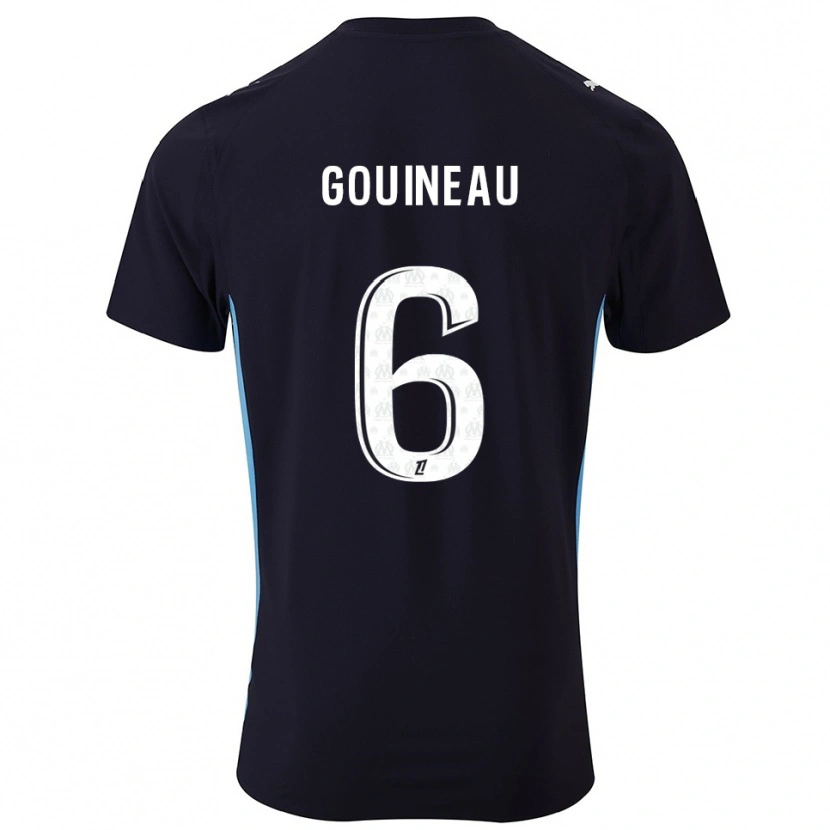 Danxen Børn Coline Gouineau #6 Sort Himmelblå Udebane Spillertrøjer 2025/26 Trøje T-Shirt