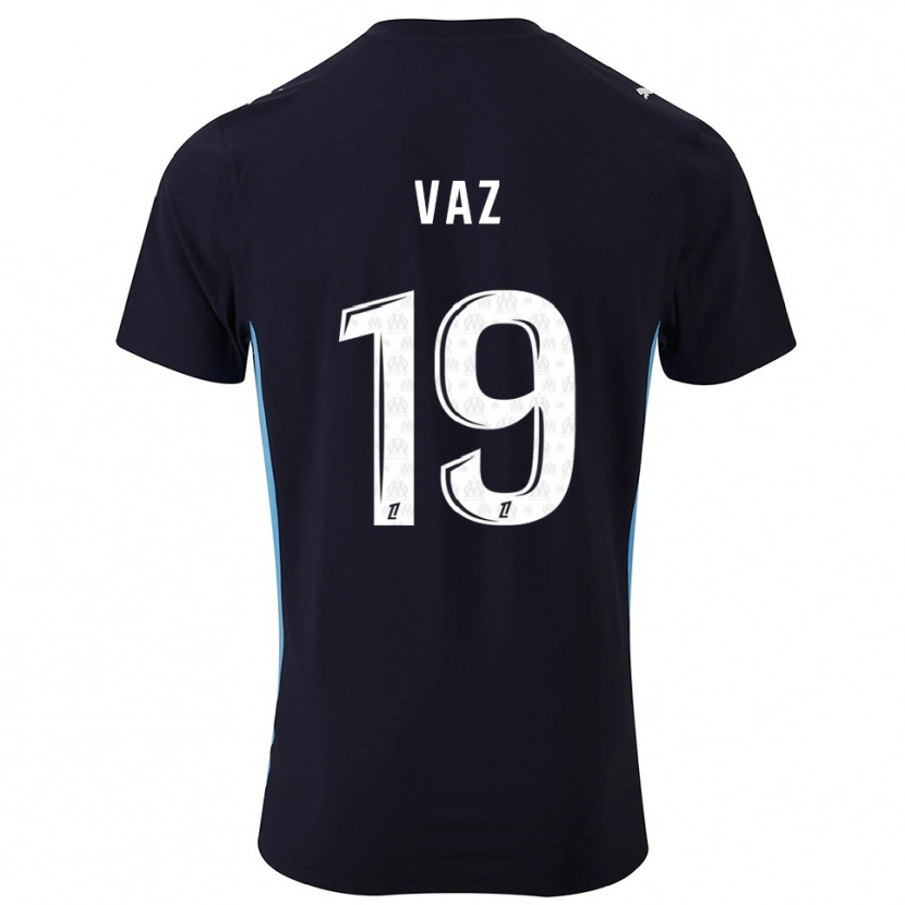 Danxen Børn Robinio Vaz #19 Sort Himmelblå Udebane Spillertrøjer 2025/26 Trøje T-Shirt