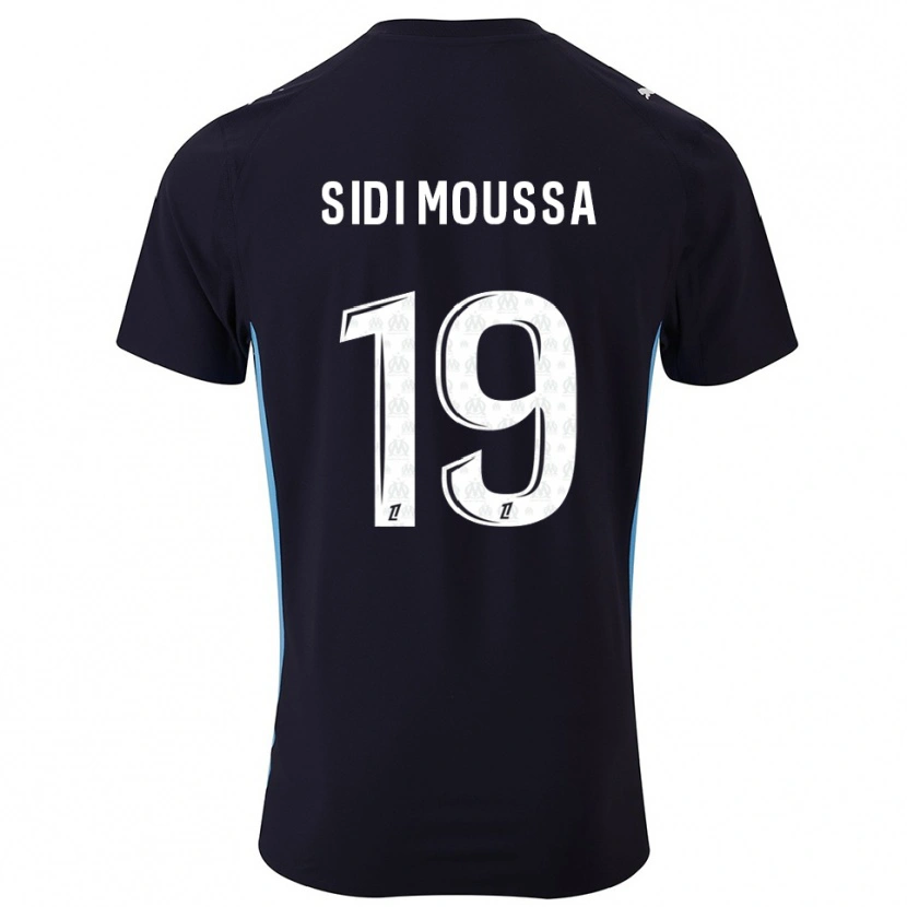 Danxen Børn Salima Sidi Moussa #19 Sort Himmelblå Udebane Spillertrøjer 2025/26 Trøje T-Shirt