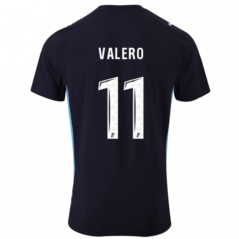 Danxen Børn Antoine Valero #11 Sort Himmelblå Udebane Spillertrøjer 2025/26 Trøje T-Shirt