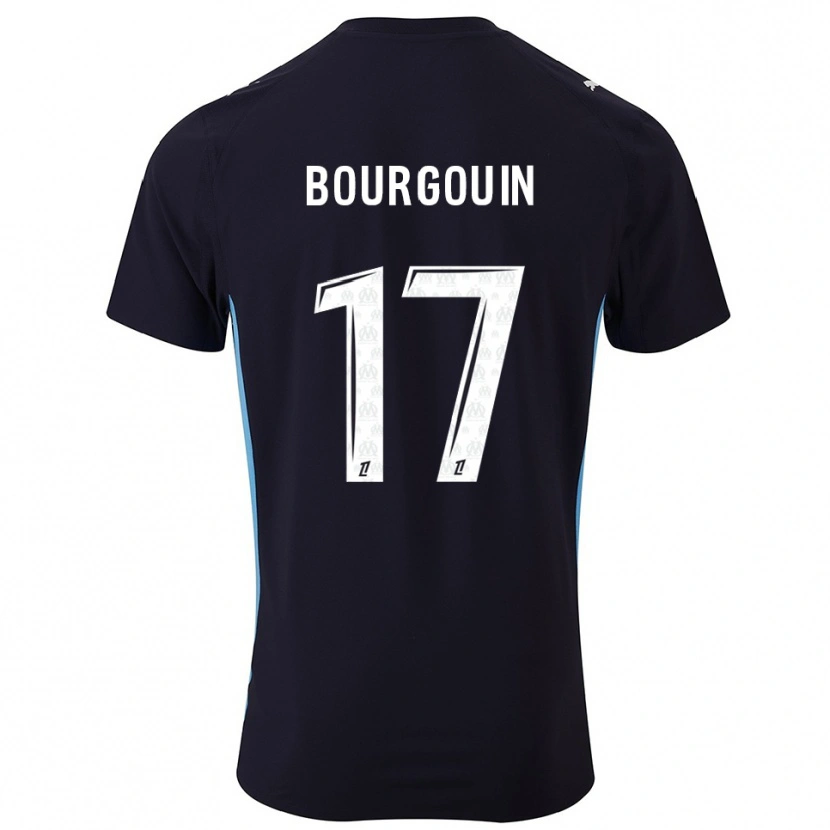 Danxen Børn Laura Bourgouin #17 Sort Himmelblå Udebane Spillertrøjer 2025/26 Trøje T-Shirt