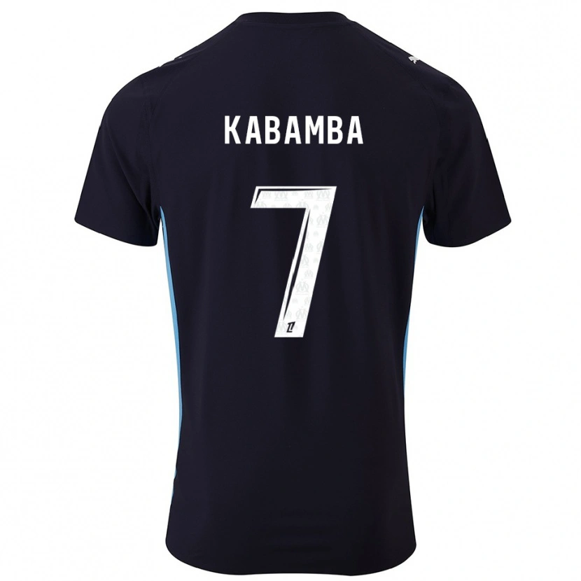 Danxen Børn Alexis Kabamba #7 Sort Himmelblå Udebane Spillertrøjer 2025/26 Trøje T-Shirt