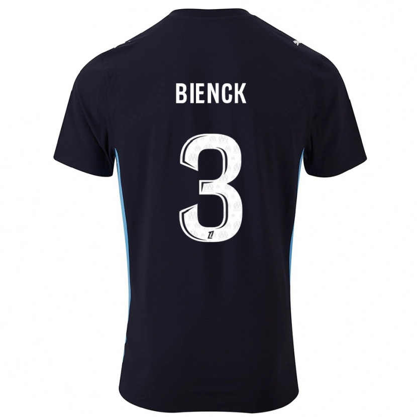 Danxen Børn Felix Bienck #3 Sort Himmelblå Udebane Spillertrøjer 2025/26 Trøje T-Shirt