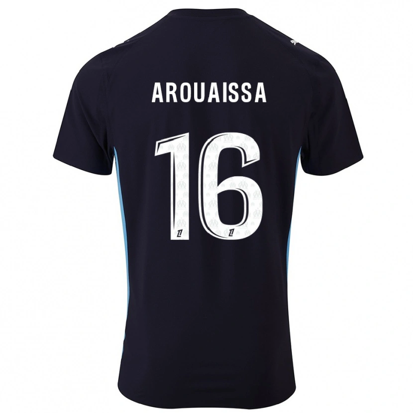 Danxen Børn Ines Arouaissa #16 Sort Himmelblå Udebane Spillertrøjer 2025/26 Trøje T-Shirt