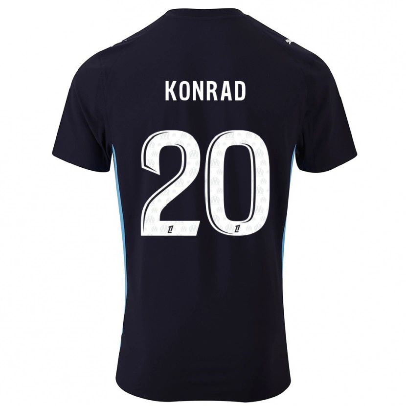 Danxen Børn Konrad De La Fuente #20 Sort Himmelblå Udebane Spillertrøjer 2025/26 Trøje T-Shirt