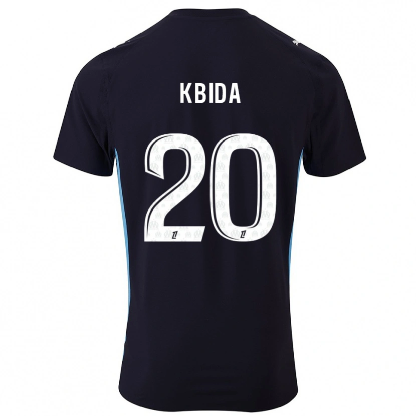 Danxen Børn Ines Kbida #20 Sort Himmelblå Udebane Spillertrøjer 2025/26 Trøje T-Shirt