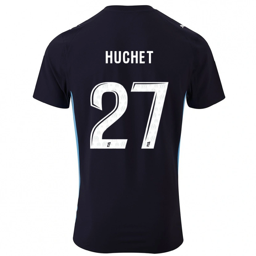 Danxen Børn Sarah Huchet #27 Sort Himmelblå Udebane Spillertrøjer 2025/26 Trøje T-Shirt