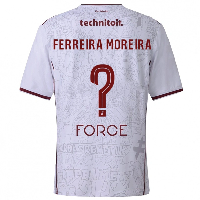 Danxen Børn Ruben Ferreira Moreira #0 Hvid Bordeaux Udebane Spillertrøjer 2025/26 Trøje T-Shirt