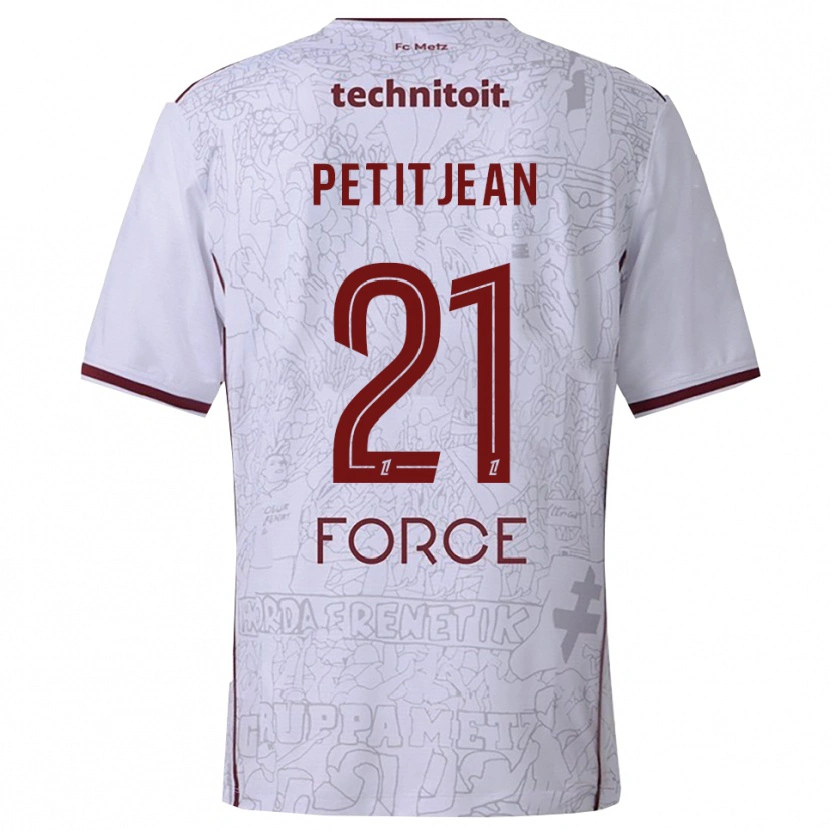 Danxen Børn Clara Petitjean #21 Hvid Bordeaux Udebane Spillertrøjer 2025/26 Trøje T-Shirt