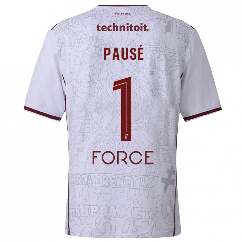 Danxen Børn Luca Pausé #1 Hvid Bordeaux Udebane Spillertrøjer 2025/26 Trøje T-Shirt