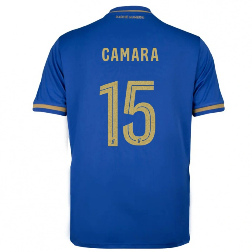 Danxen Børn Lamine Camara #15 Blå Guld Udebane Spillertrøjer 2025/26 Trøje T-Shirt