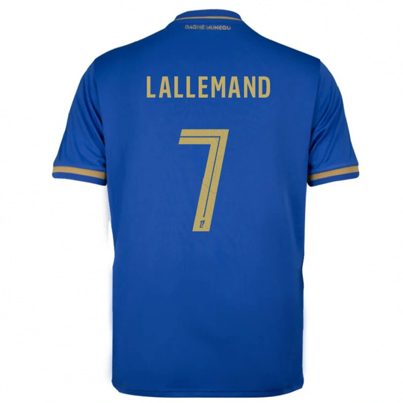 Danxen Børn Nassim Lallemand #7 Blå Guld Udebane Spillertrøjer 2025/26 Trøje T-Shirt