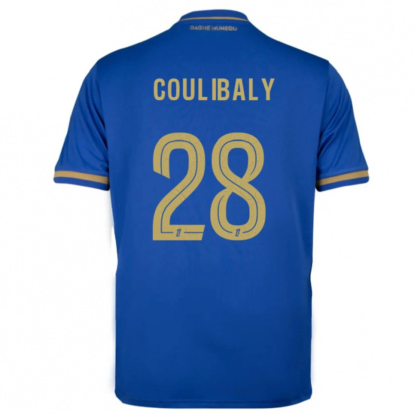 Danxen Børn Mamadou Coulibaly #28 Blå Guld Udebane Spillertrøjer 2025/26 Trøje T-Shirt
