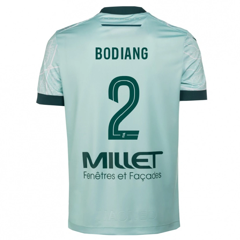 Danxen Børn Moutanabi Bodiang #2 Grøn Hvid Udebane Spillertrøjer 2025/26 Trøje T-Shirt