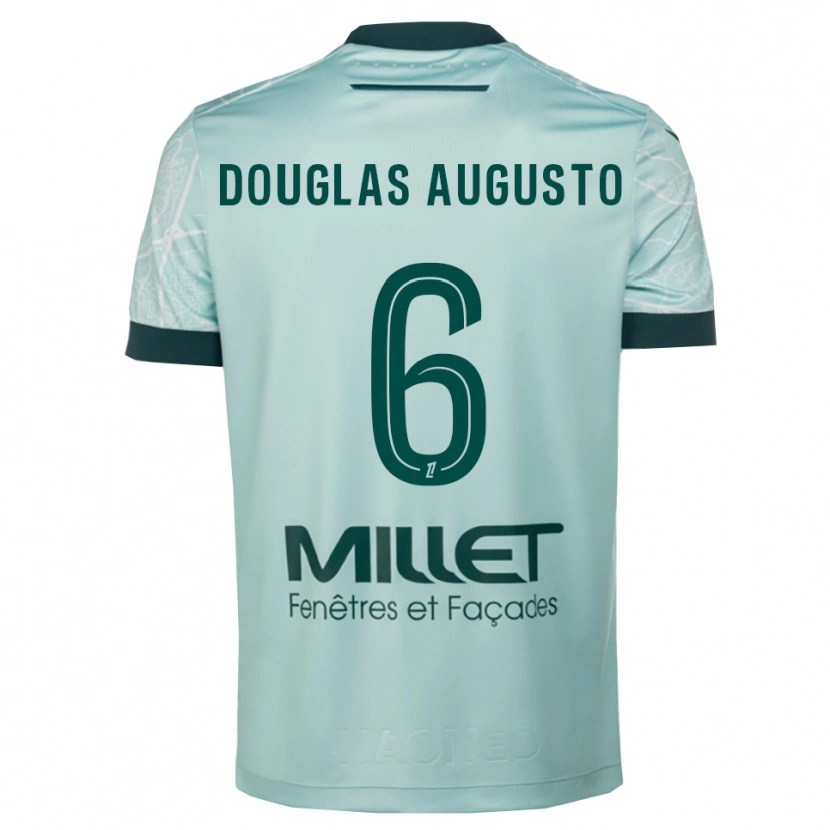 Danxen Børn Douglas Augusto #6 Grøn Hvid Udebane Spillertrøjer 2025/26 Trøje T-Shirt