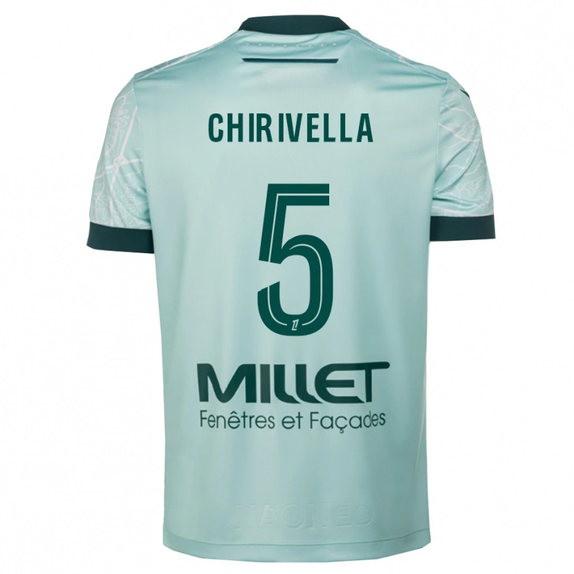 Danxen Børn Pedro Chirivella #5 Grøn Hvid Udebane Spillertrøjer 2025/26 Trøje T-Shirt