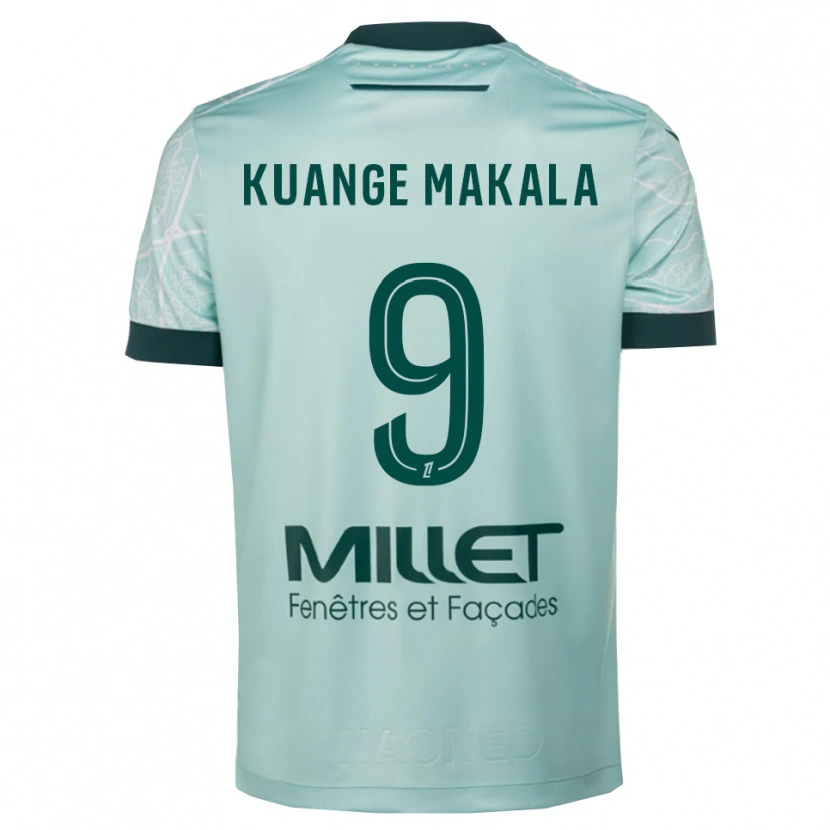 Danxen Børn Jordi Kuange Makala #9 Grøn Hvid Udebane Spillertrøjer 2025/26 Trøje T-Shirt