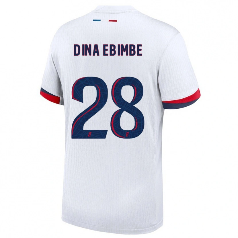 Danxen Børn Eric Junior Dina Ebimbe #28 Hvid Rød Udebane Spillertrøjer 2025/26 Trøje T-Shirt