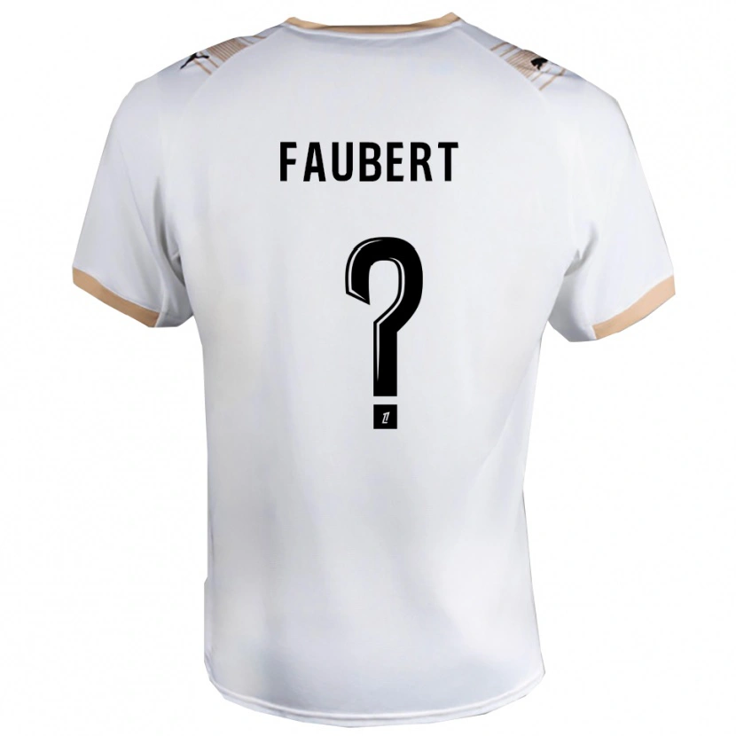 Danxen Børn Noam Faubert #0 Hvid Sort Udebane Spillertrøjer 2025/26 Trøje T-Shirt