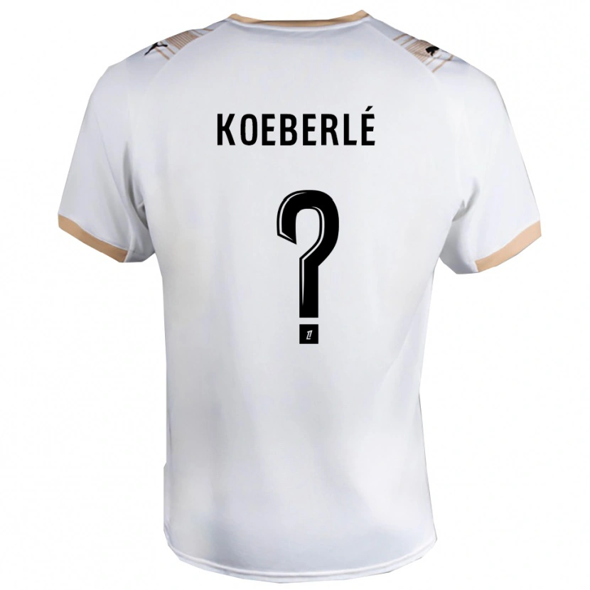 Danxen Børn Samuel Koeberlé #0 Hvid Sort Udebane Spillertrøjer 2025/26 Trøje T-Shirt