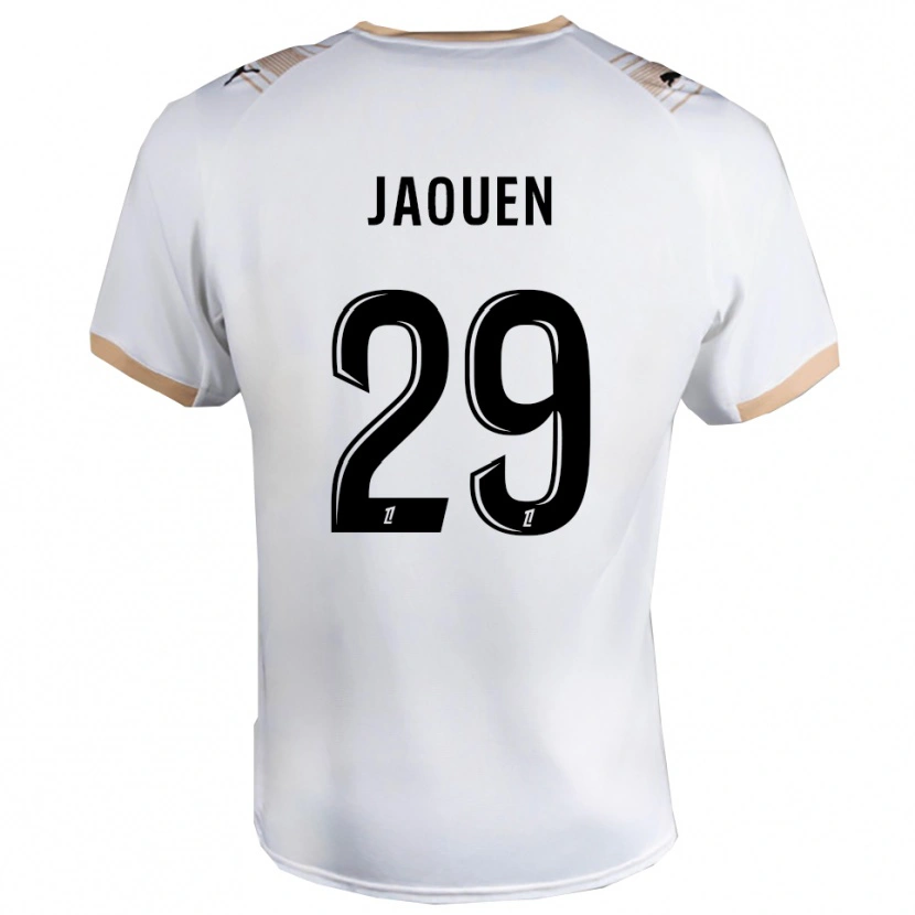 Danxen Børn Ewen Jaouen #29 Hvid Sort Udebane Spillertrøjer 2025/26 Trøje T-Shirt