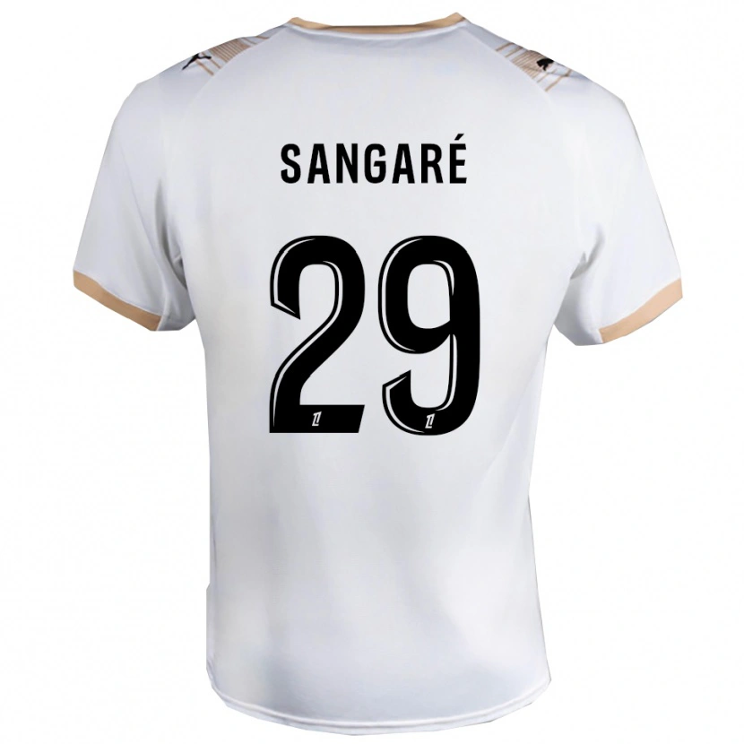 Danxen Børn Hawa Sangaré #29 Hvid Sort Udebane Spillertrøjer 2025/26 Trøje T-Shirt