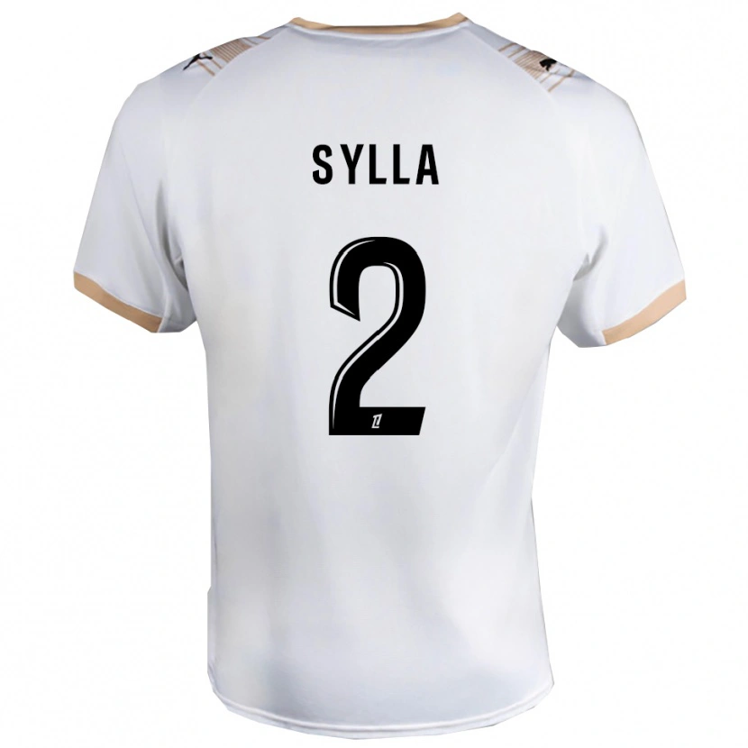 Danxen Børn Mohamed Sylla #2 Hvid Sort Udebane Spillertrøjer 2025/26 Trøje T-Shirt