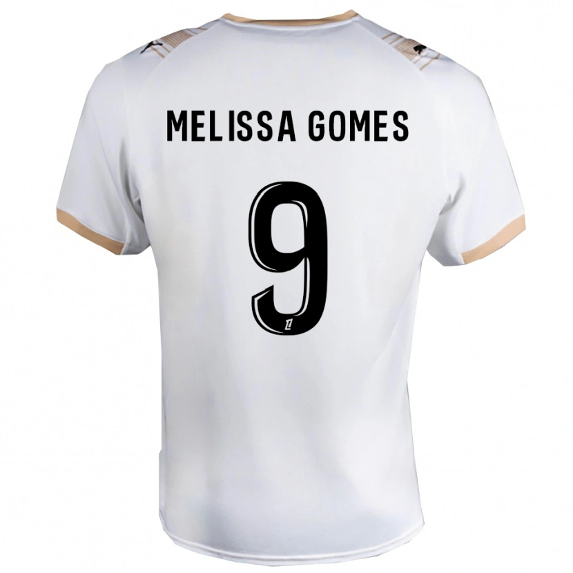 Danxen Børn Melissa Ferreira Gomes #9 Hvid Sort Udebane Spillertrøjer 2025/26 Trøje T-Shirt