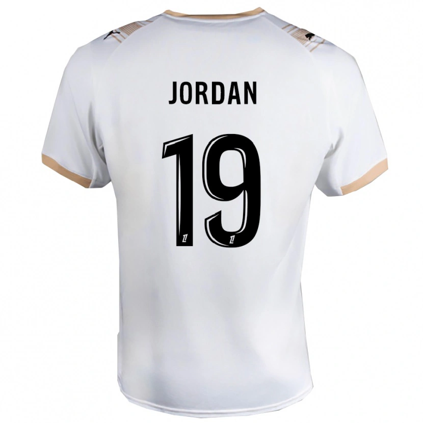Danxen Børn Jordan #19 Hvid Sort Udebane Spillertrøjer 2025/26 Trøje T-Shirt