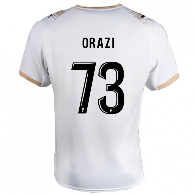 Danxen Børn Ike Orazi #73 Hvid Sort Udebane Spillertrøjer 2025/26 Trøje T-Shirt