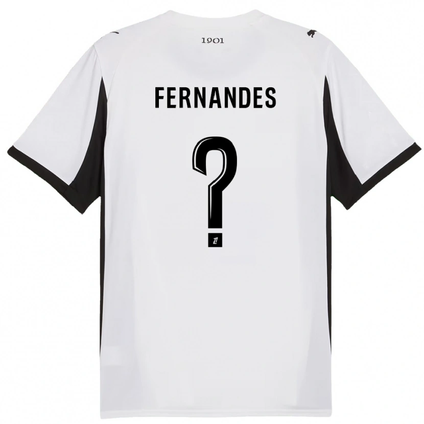 Danxen Børn Alexis Fernandes #0 Hvid Sort Udebane Spillertrøjer 2025/26 Trøje T-Shirt