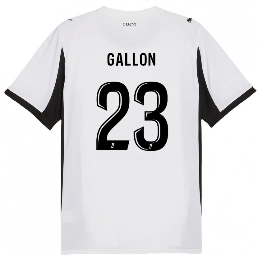 Danxen Børn Gauthier Gallon #23 Hvid Sort Udebane Spillertrøjer 2025/26 Trøje T-Shirt