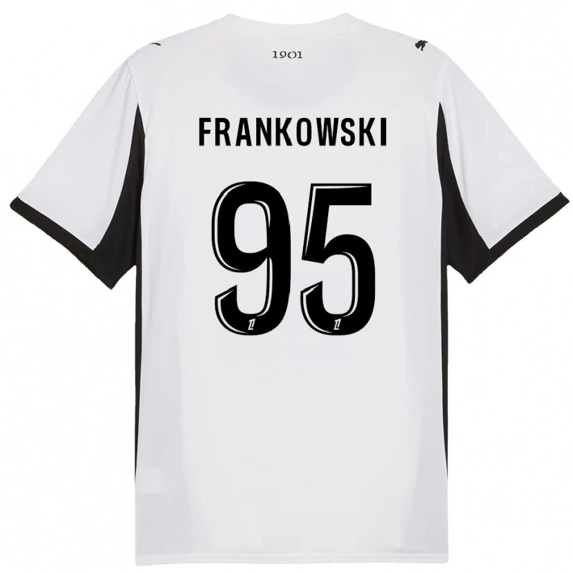 Danxen Børn Przemyslaw Frankowski #95 Hvid Sort Udebane Spillertrøjer 2025/26 Trøje T-Shirt