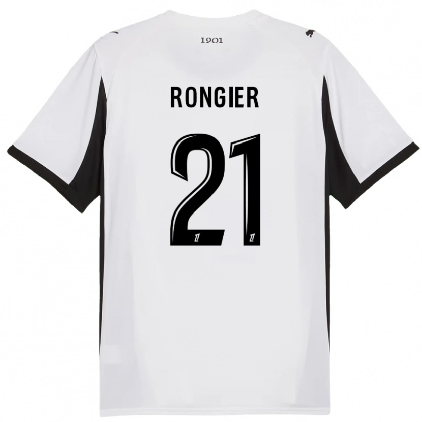 Danxen Børn Valentin Rongier #21 Hvid Sort Udebane Spillertrøjer 2025/26 Trøje T-Shirt