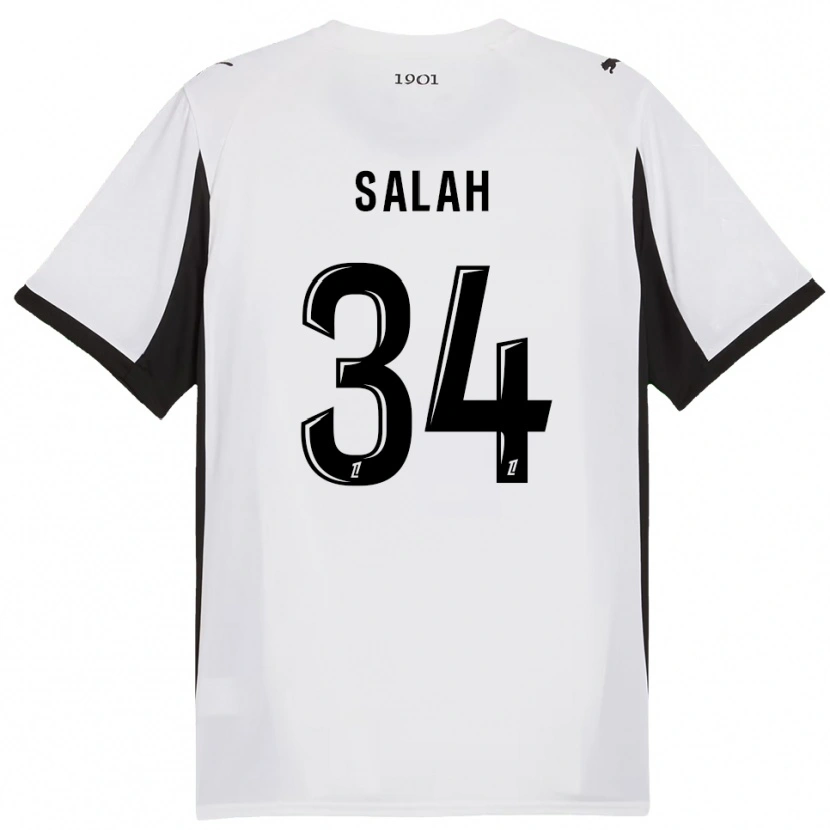 Danxen Børn Ibrahim Salah #34 Hvid Sort Udebane Spillertrøjer 2025/26 Trøje T-Shirt