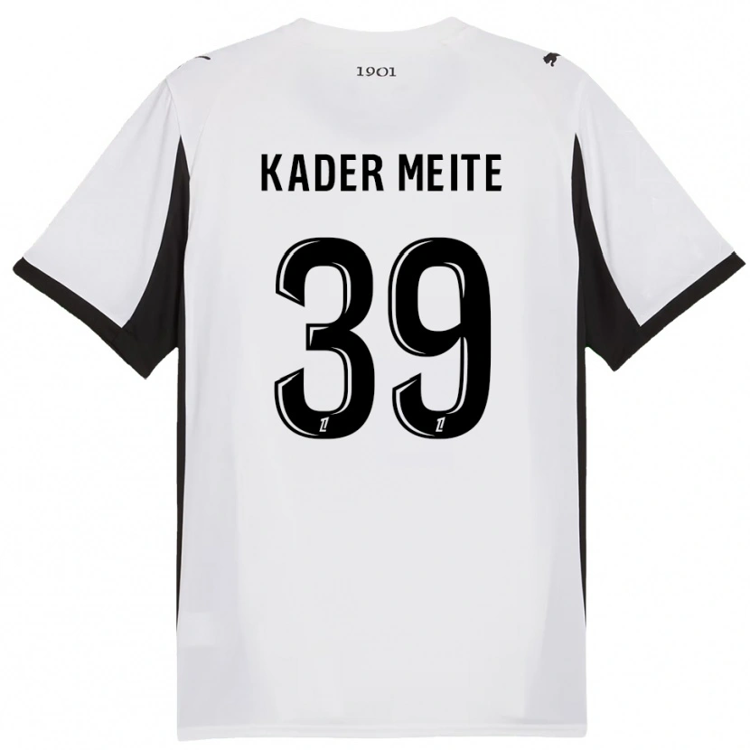 Danxen Børn Mohamed Kader Meïté #39 Hvid Sort Udebane Spillertrøjer 2025/26 Trøje T-Shirt