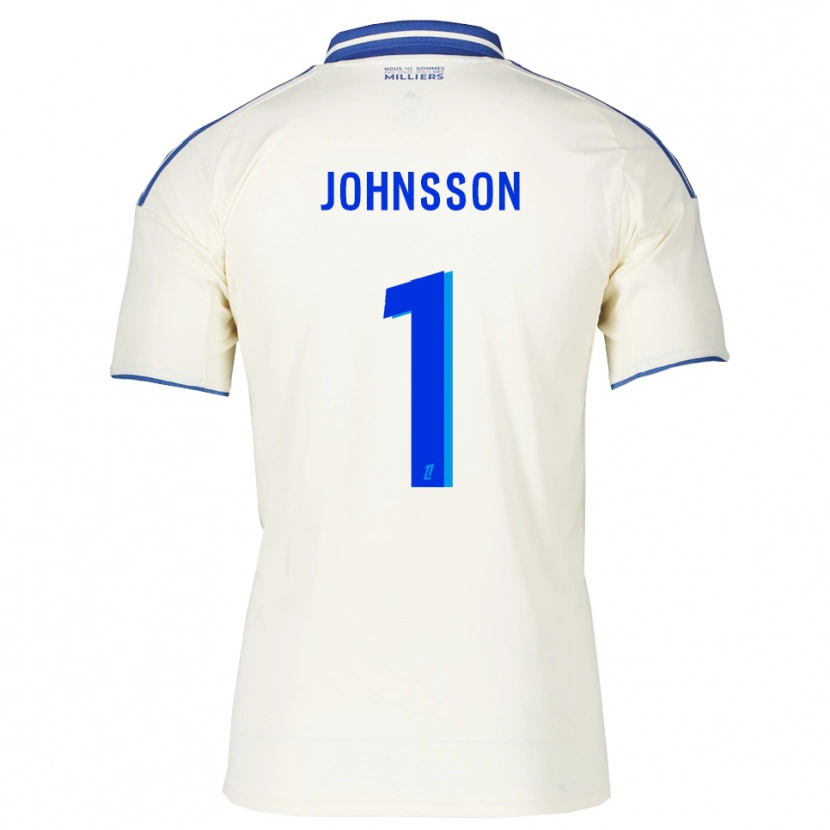 Danxen Børn Karl-Johan Johnsson #1 Champagne Blå Udebane Spillertrøjer 2025/26 Trøje T-Shirt