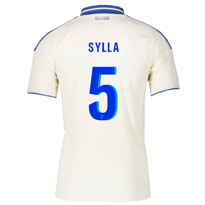 Danxen Børn Abakar Sylla #5 Champagne Blå Udebane Spillertrøjer 2025/26 Trøje T-Shirt