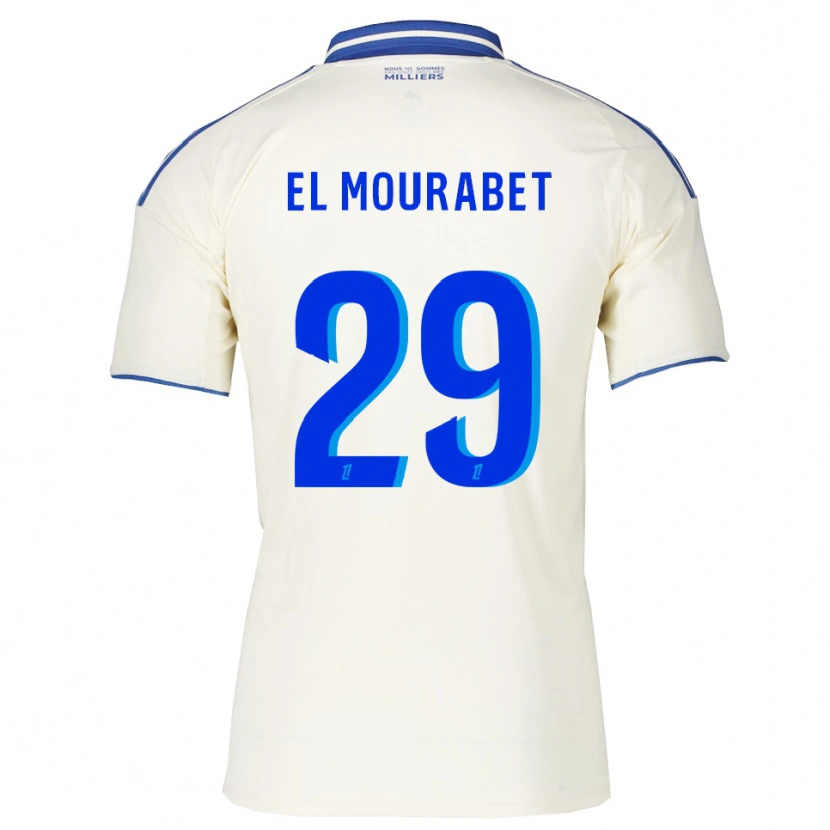 Danxen Børn Samir El Mourabet #29 Champagne Blå Udebane Spillertrøjer 2025/26 Trøje T-Shirt