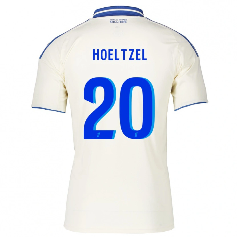 Danxen Børn Mégane Hoeltzel #20 Champagne Blå Udebane Spillertrøjer 2025/26 Trøje T-Shirt