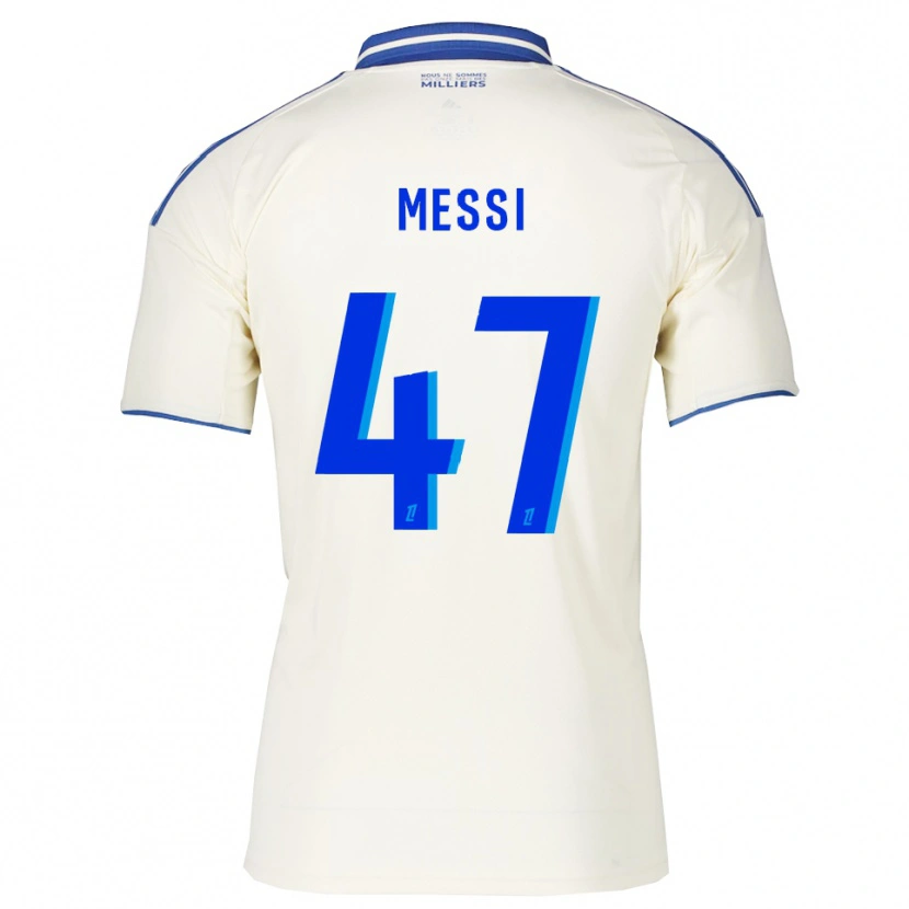 Danxen Børn Rayane Messi #47 Champagne Blå Udebane Spillertrøjer 2025/26 Trøje T-Shirt