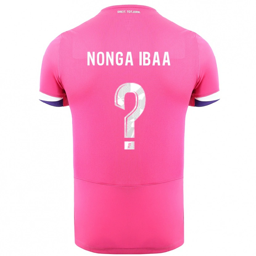 Danxen Børn Alou Nonga Ibaa #0 Pink Hvid Udebane Spillertrøjer 2025/26 Trøje T-Shirt