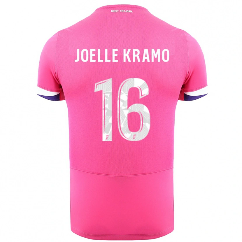 Danxen Børn Marie Joelle Kramo #16 Pink Hvid Udebane Spillertrøjer 2025/26 Trøje T-Shirt